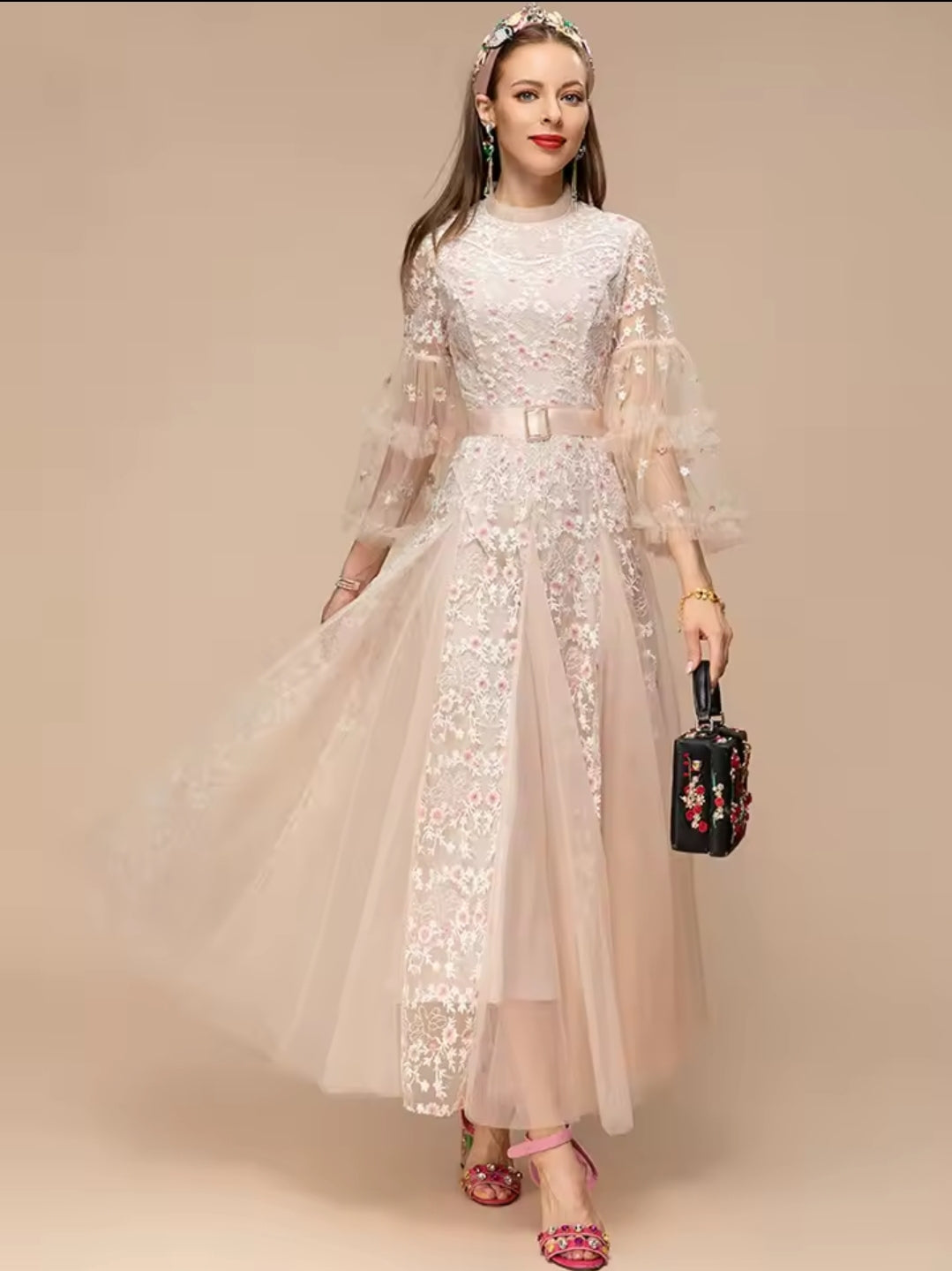 Butterfly Sleeve Party Dress