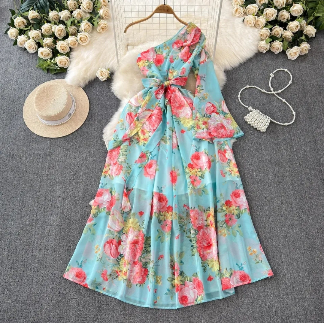 Floral Chiffon Long Dress