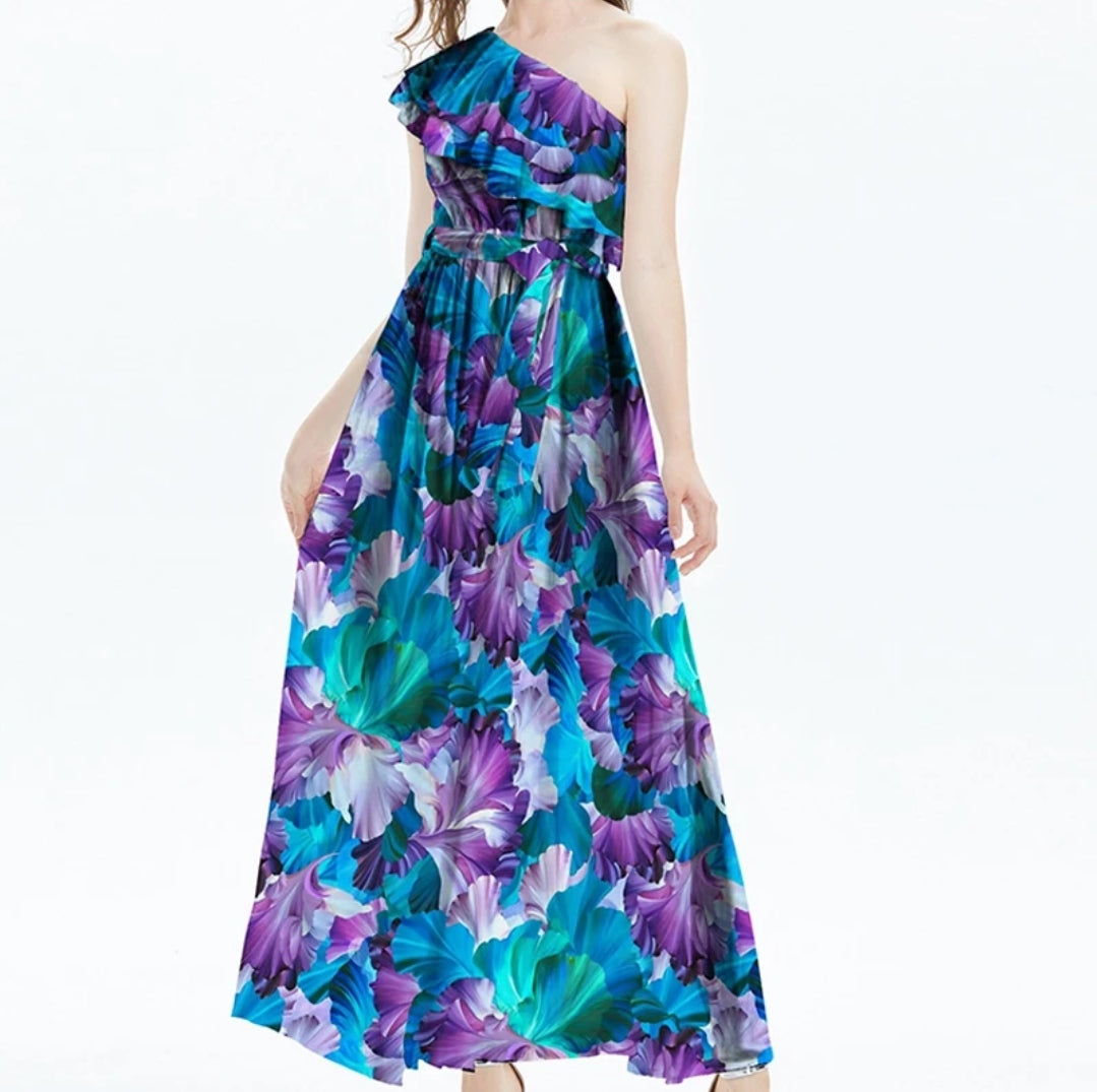 Floral Chiffon Long Dress