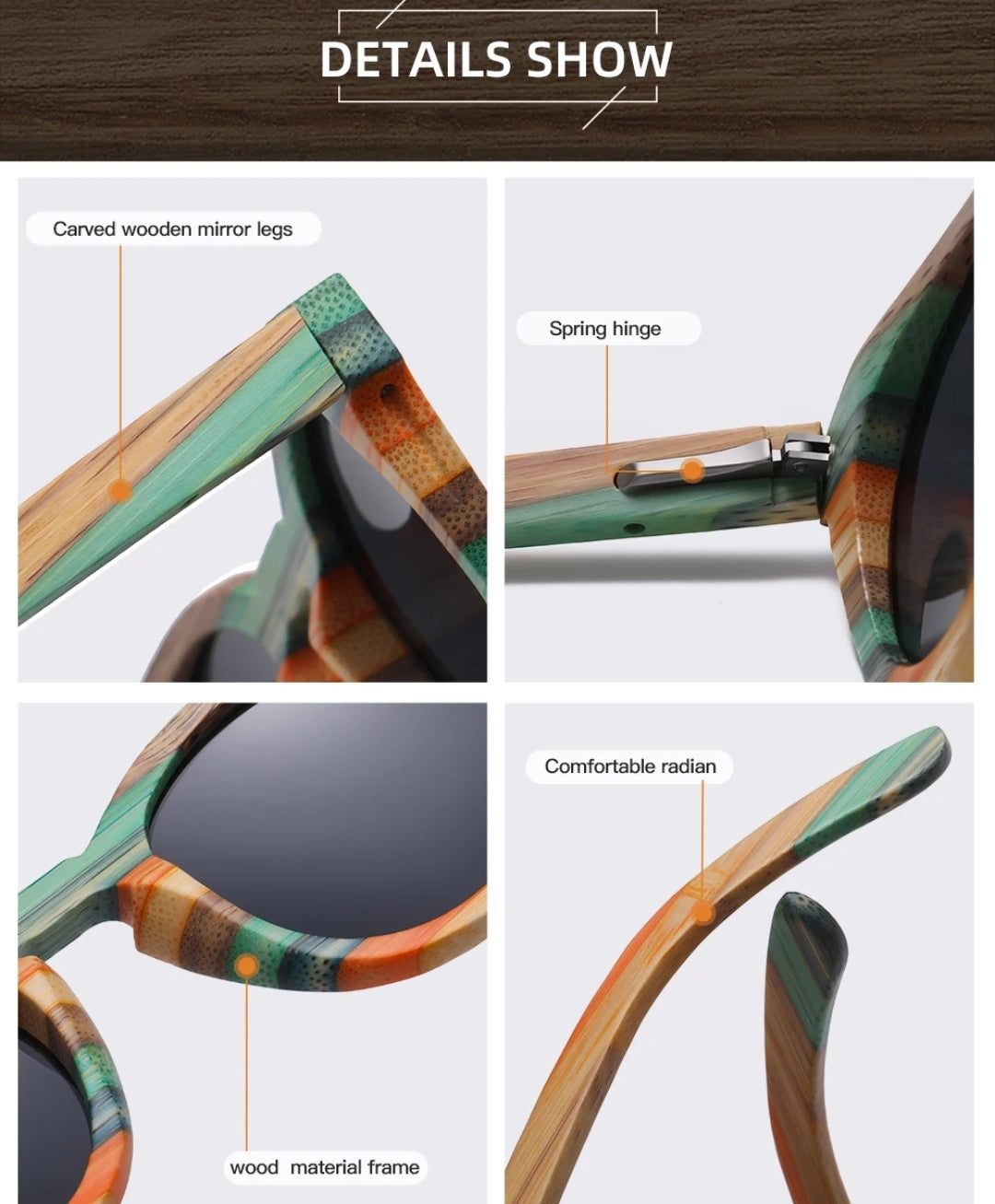 Bambo Oval Sunglasses Beach Accesories