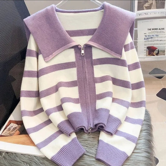 Cardigan Striped Sweater