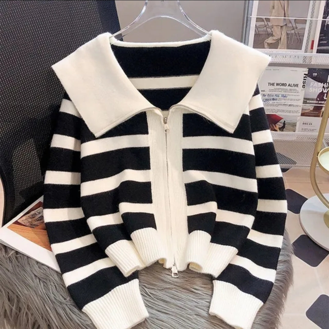 Cardigan Striped Sweater