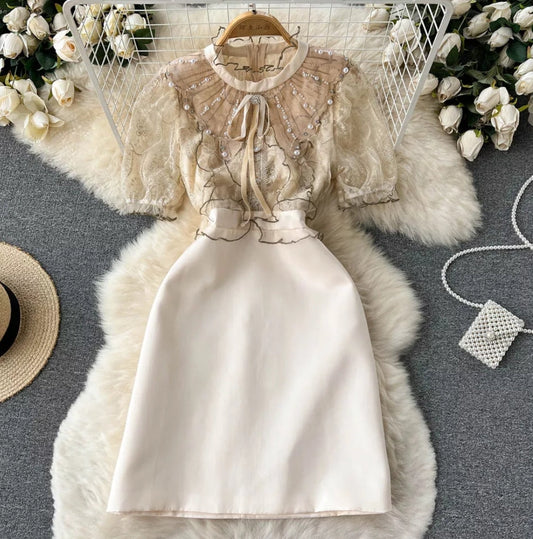 Beige Mini Dress