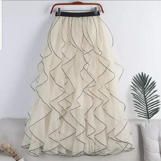 Ruffles Mesh Skirt