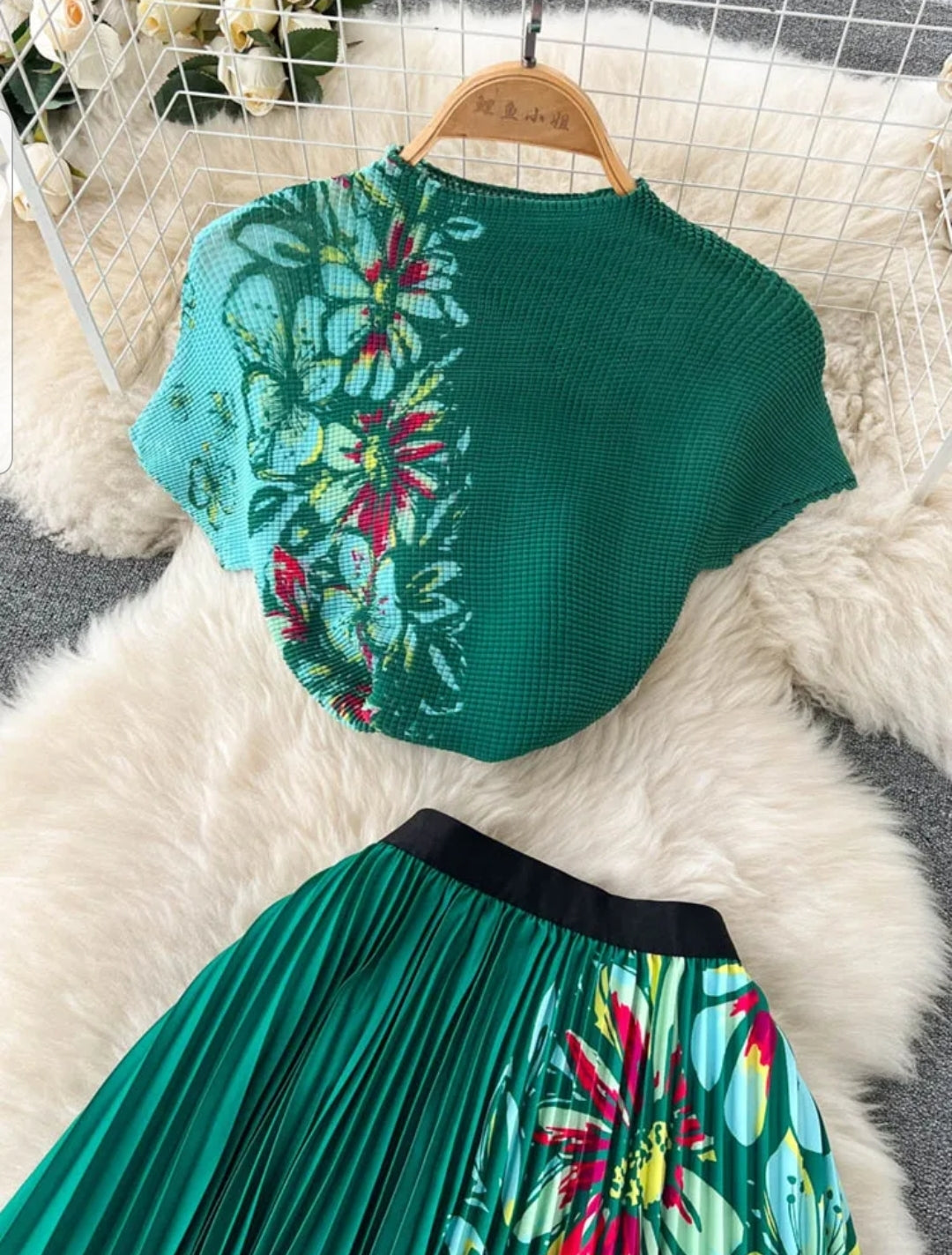 Green Floral Two-piece