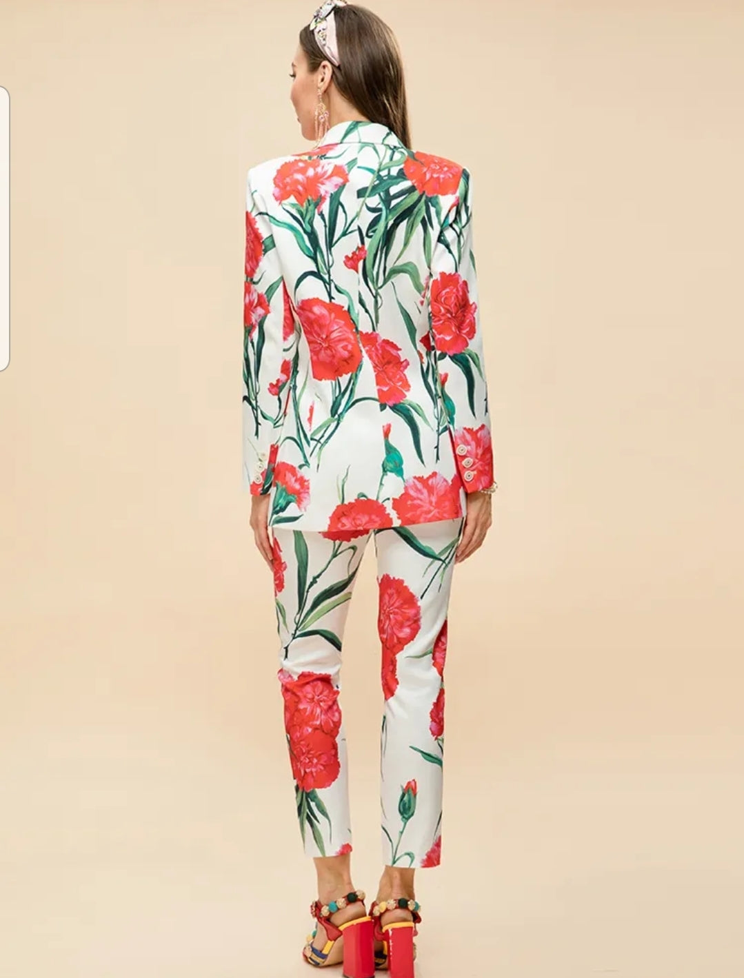 Floral Print  Pencil Pant end Jacket