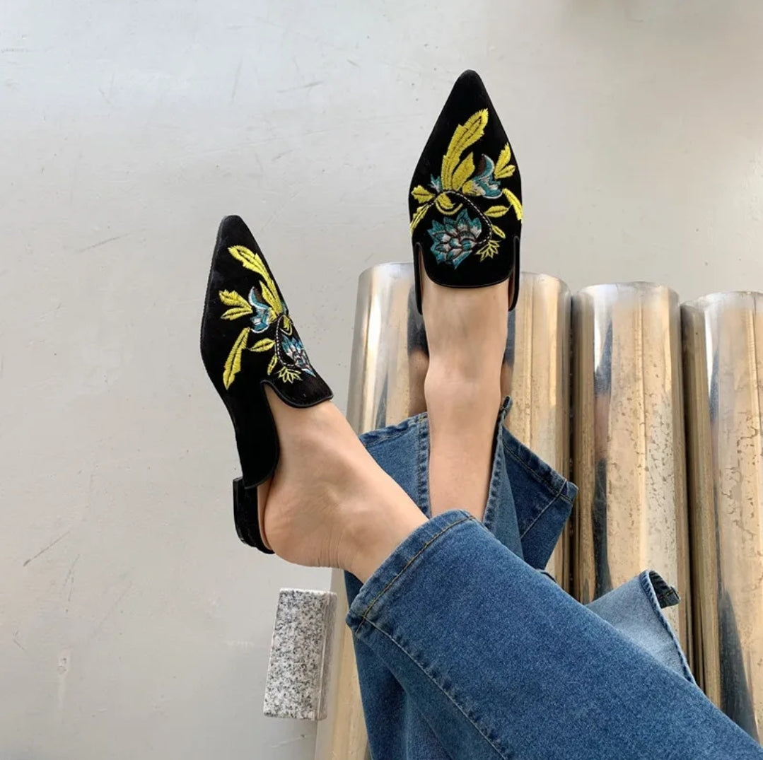 Ethic Embroidery Mules
