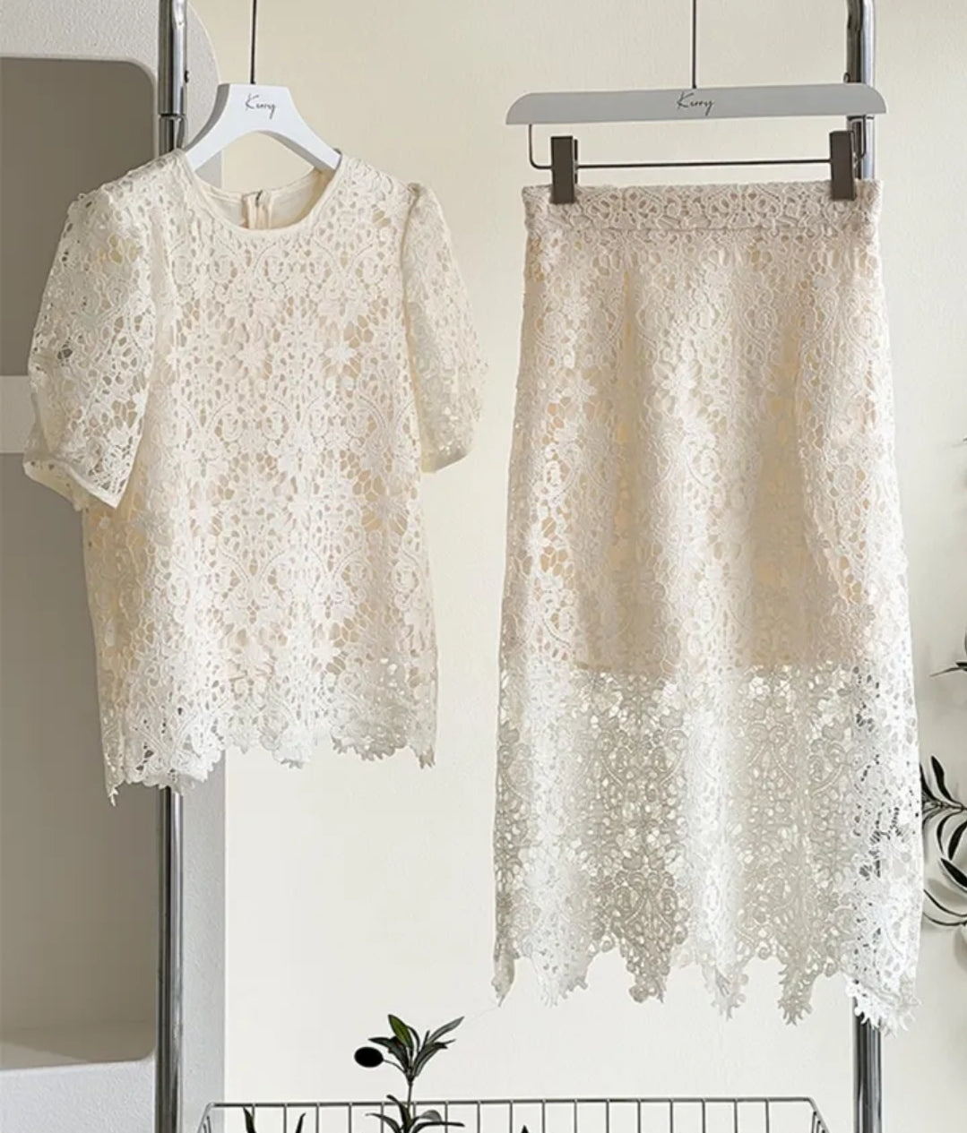Lace Embroidery Two-Pieces