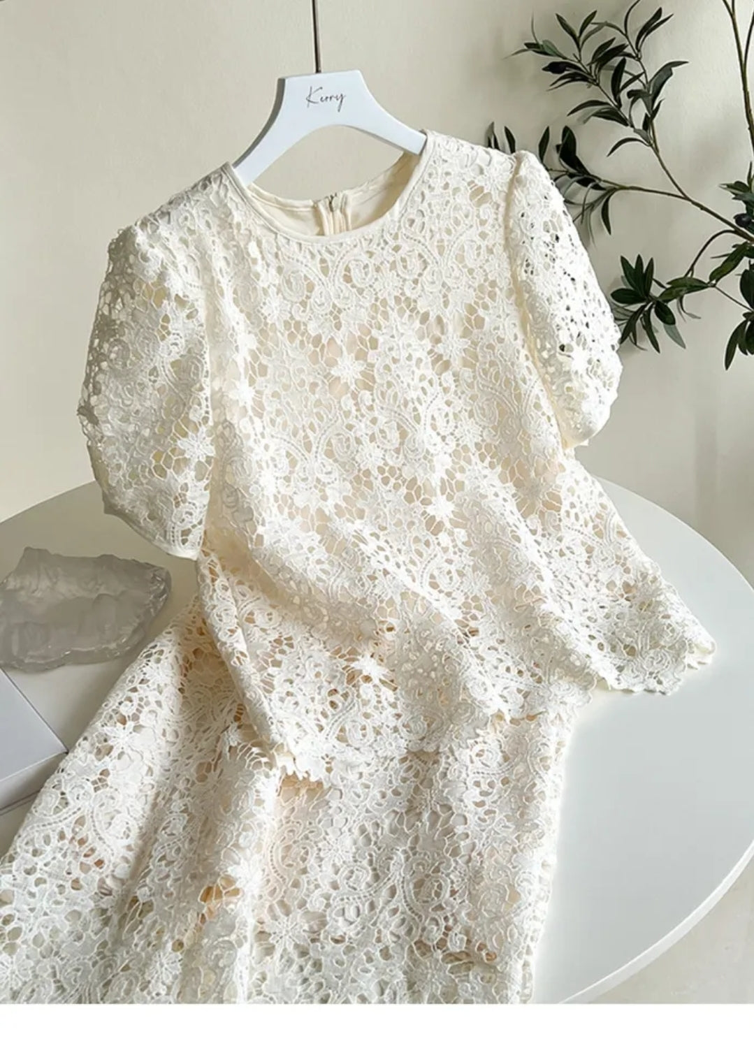 Lace Embroidery Two-Pieces