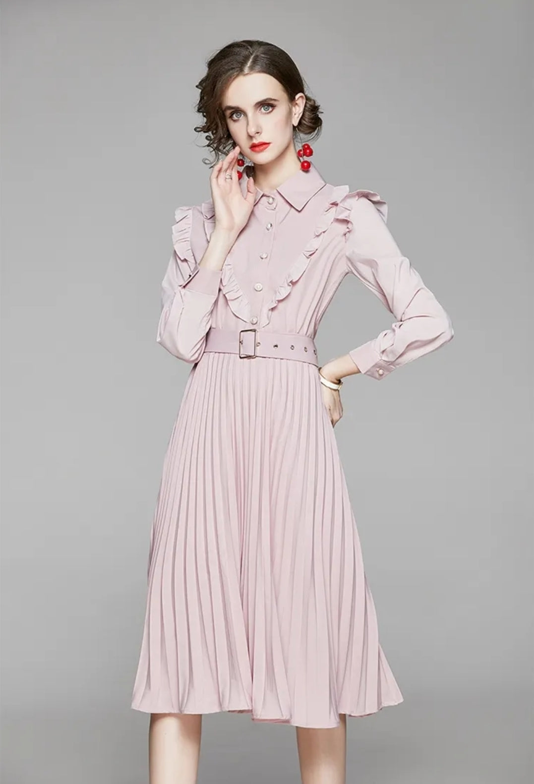 Casual Pink Midi Dress