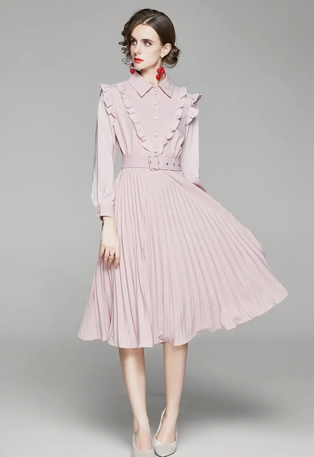 Casual Pink Midi Dress