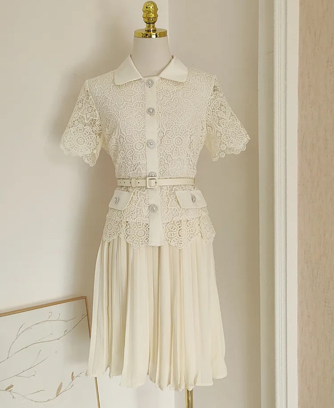 White Embroidery Two-Pieces