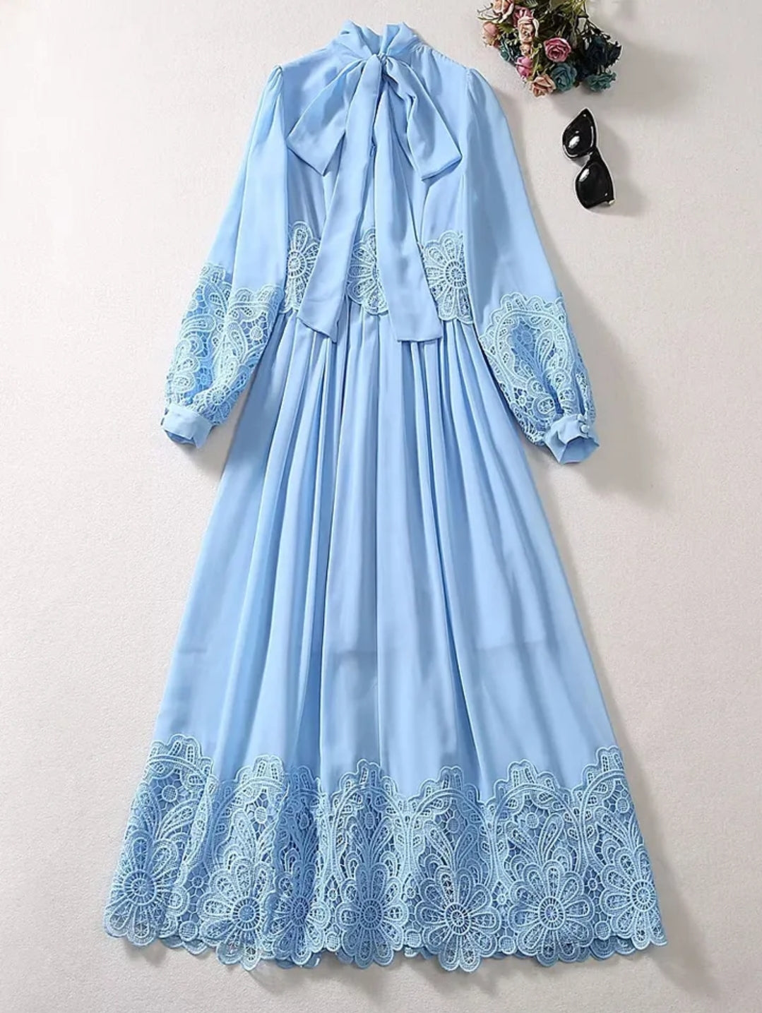 Blue Embroidery Dress