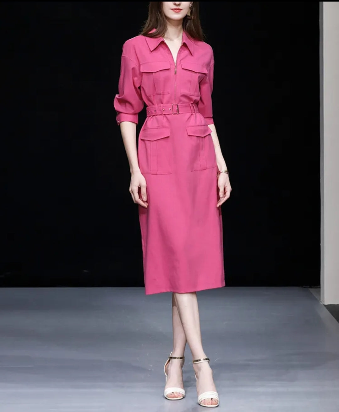 Pink Lanon Midi Dress