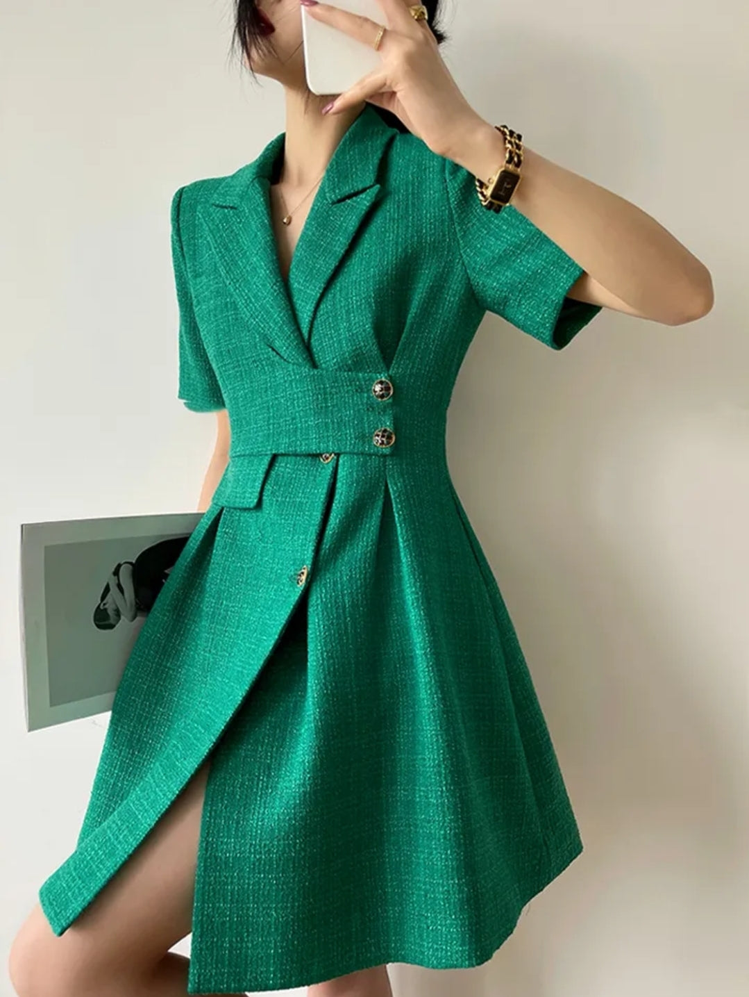 Green Mid-Calf Dress