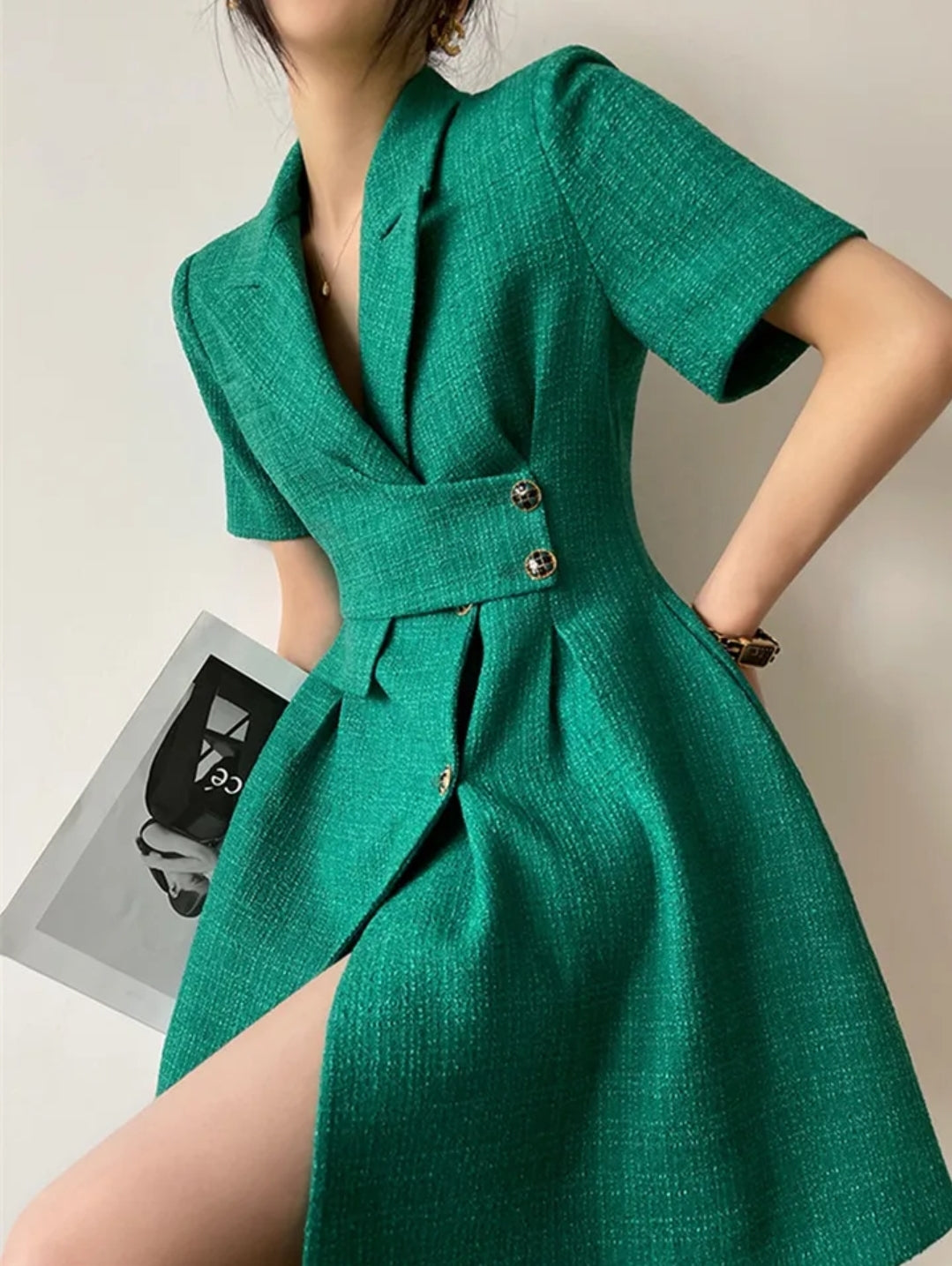 Green Mid-Calf Dress