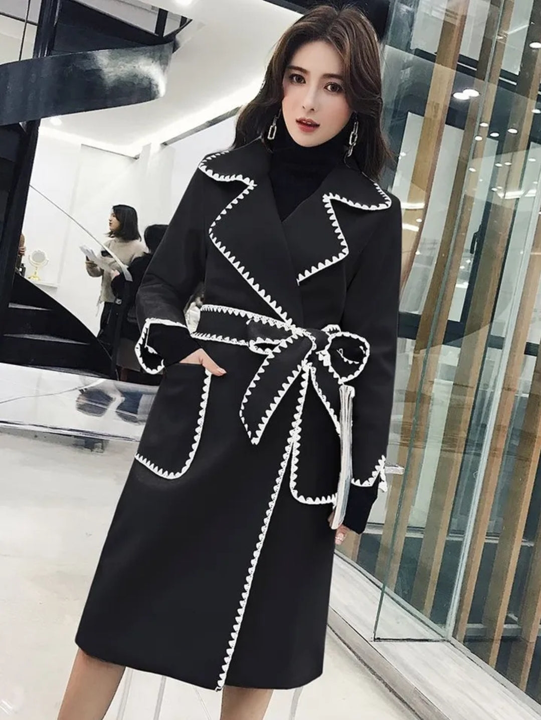 Embroidery Long Coat