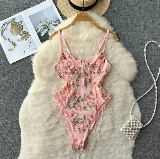 Floral Embroidery Bodysuit
