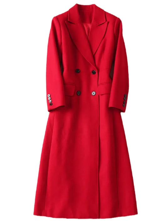 Woolen Red Trench